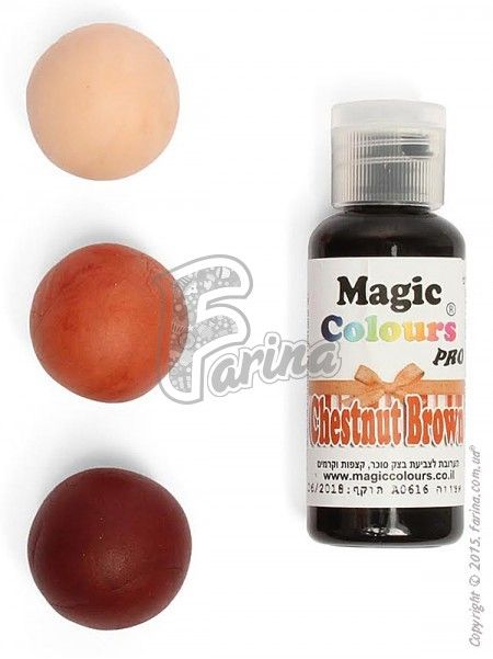 Краситель гелевый пищевой Magic Colours Pro 32г - Каштановый (Chestnut Brown)< фото цена